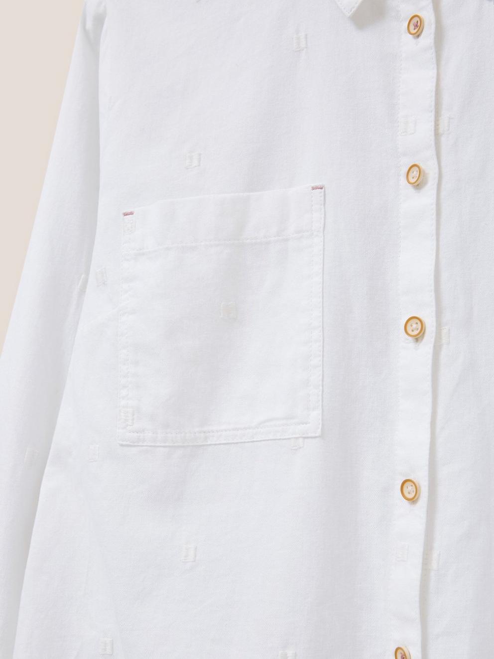 Marigold Dream Jersey Shirt in WHITE PLAIN - FLAT DETAIL