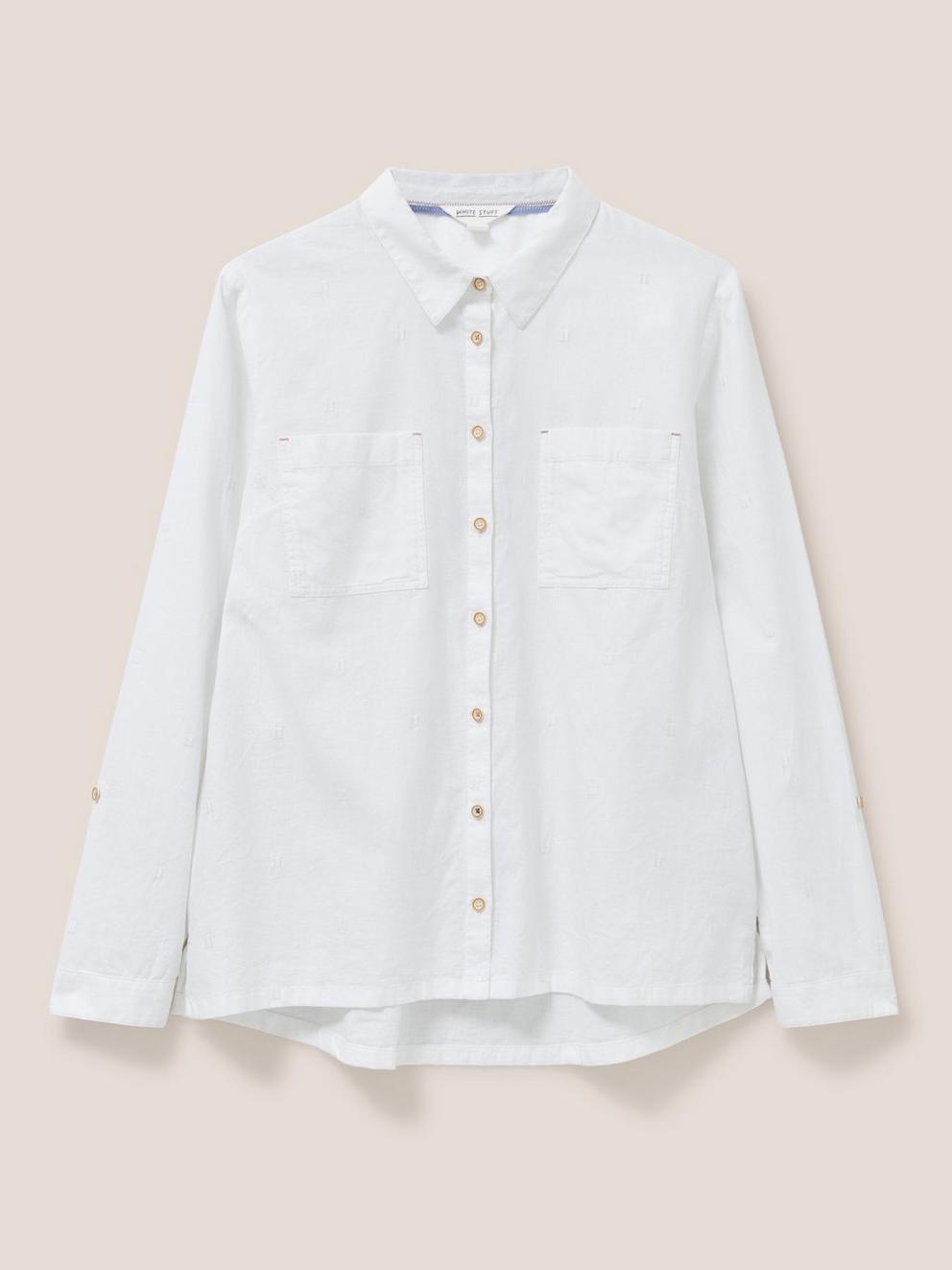 Marigold Dream Jersey Shirt in WHITE PLAIN - FLAT FRONT