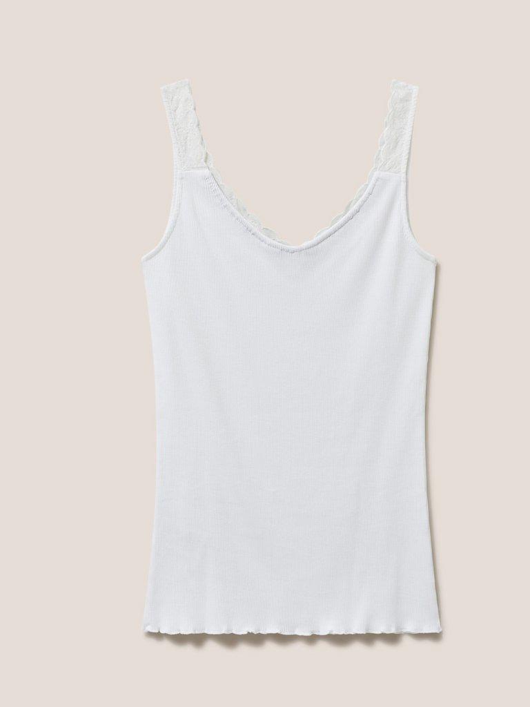 Sing Song Cami in WHITE PLAIN - FLAT BACK