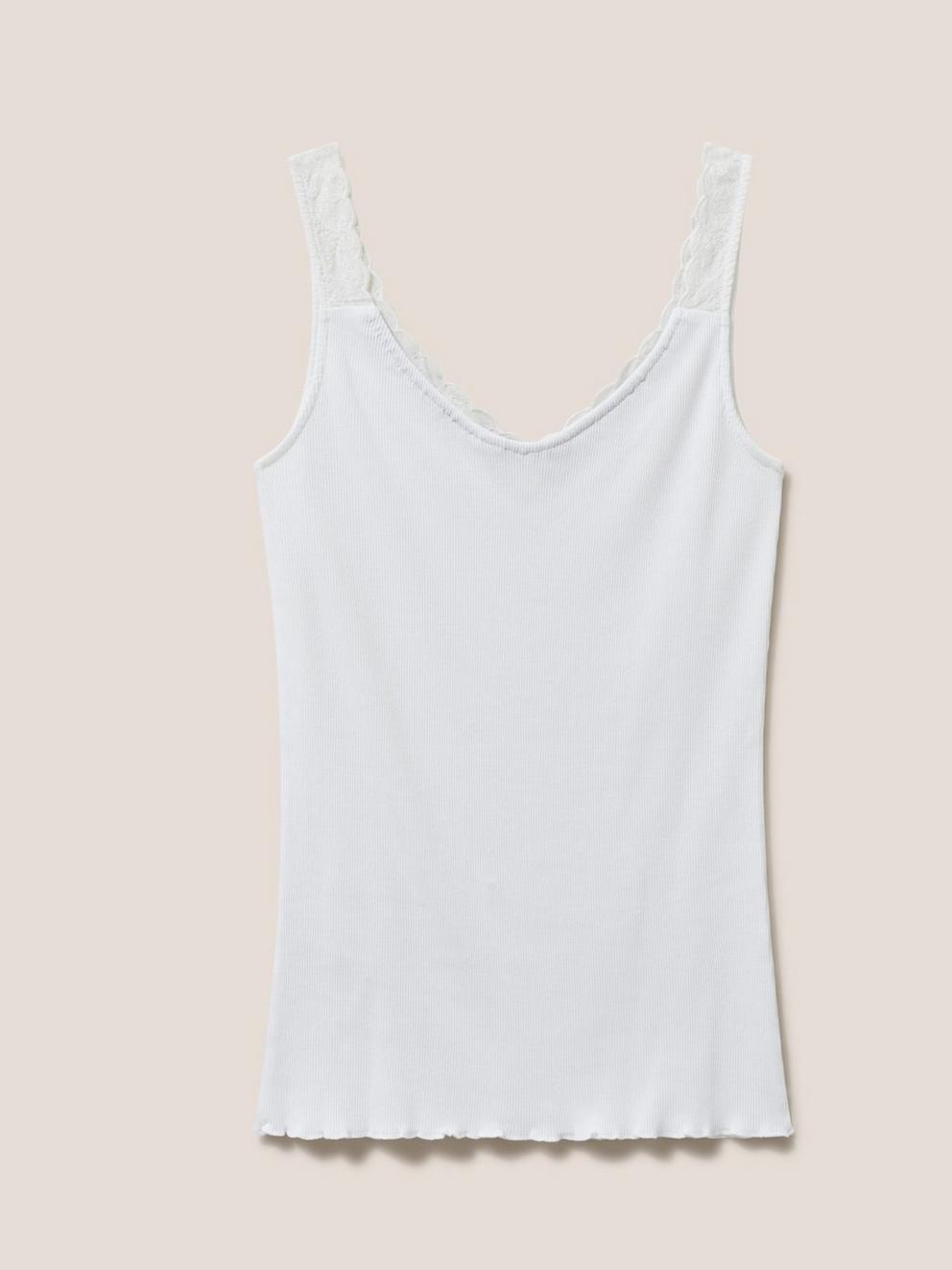 Sing Song Cami in WHITE PLAIN - FLAT BACK