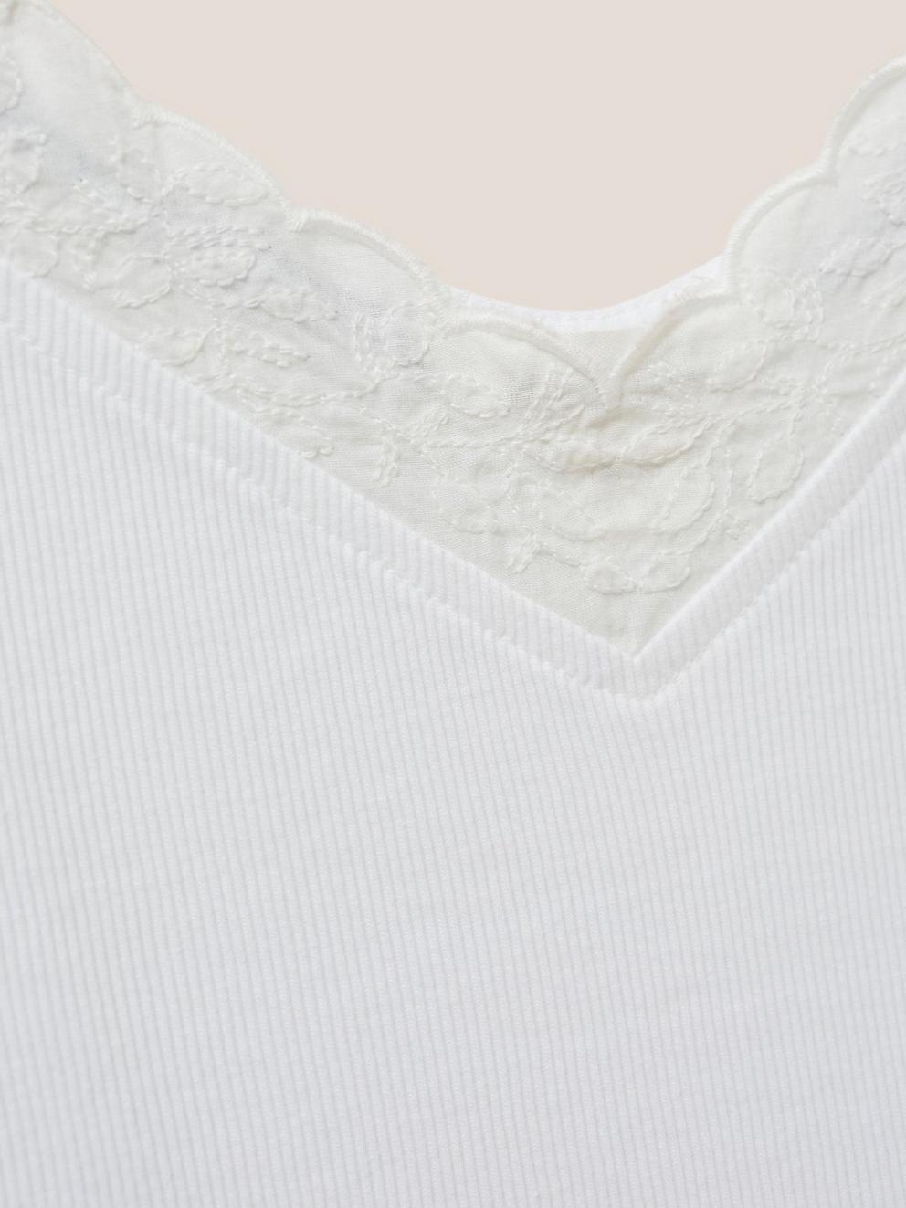 Sing Song Cami in WHITE PLAIN - FLAT DETAIL