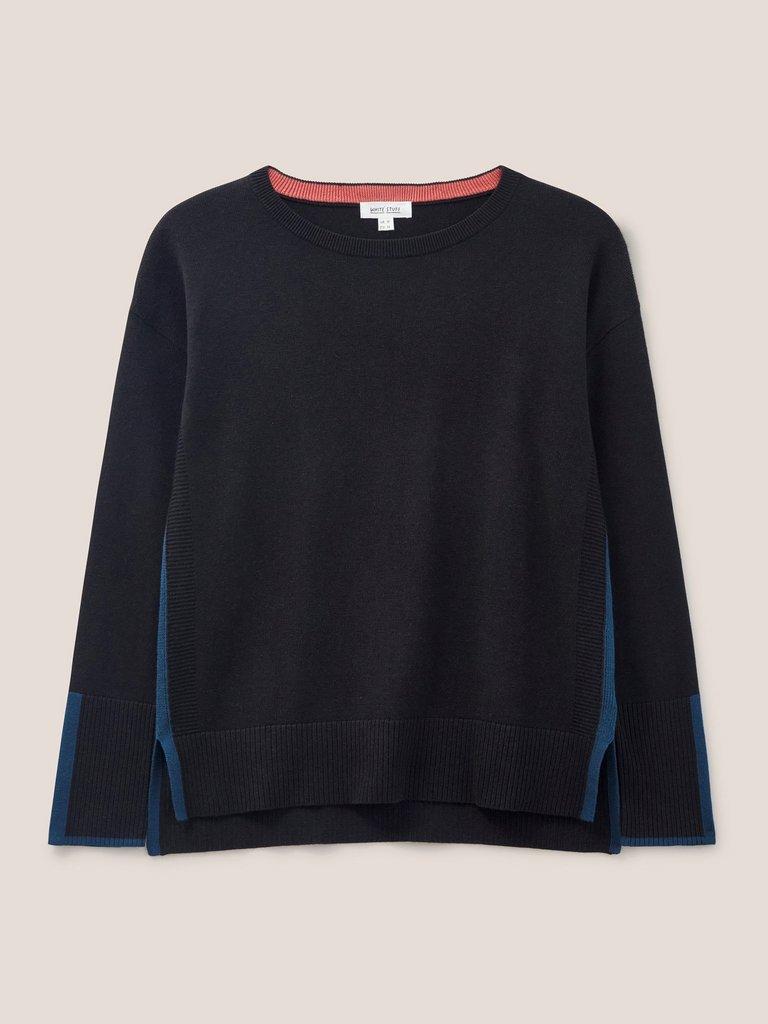 Scandi Jumper in NAVY - FLAT FRONT