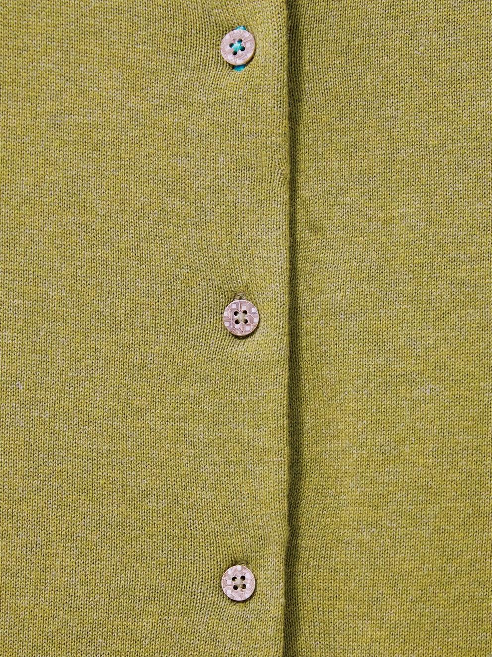 Nova Cardigan in GREEN - FLAT DETAIL