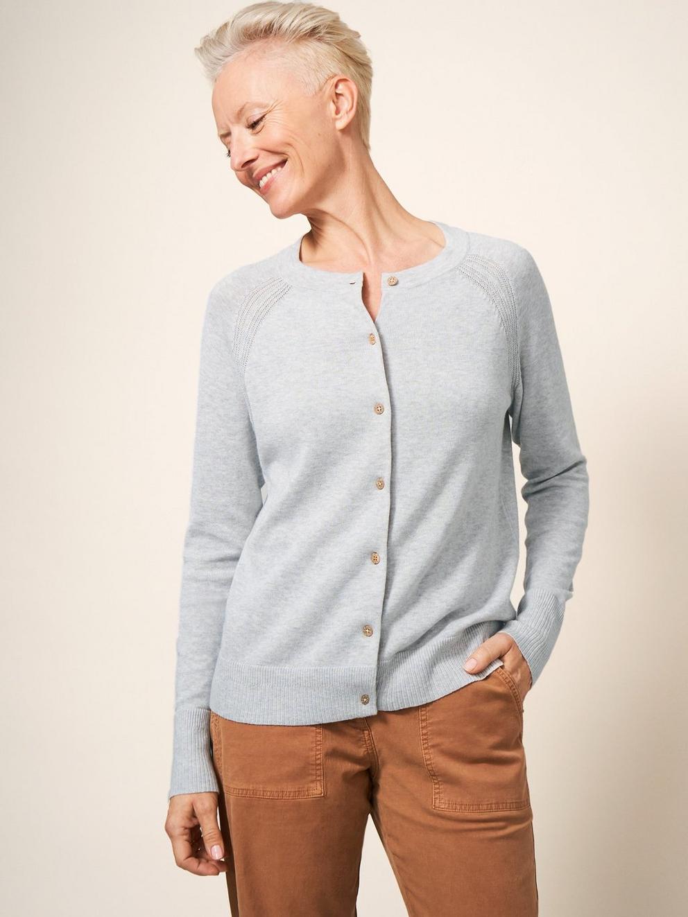 Nova Cardigan in SILVER GREY - LIFESTYLE