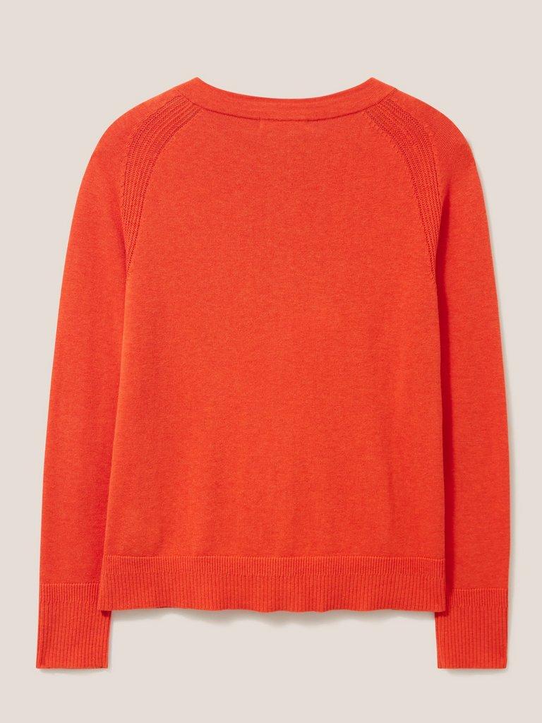 Nova Cardigan in TOASTED ORANGE PLAIN - FLAT BACK