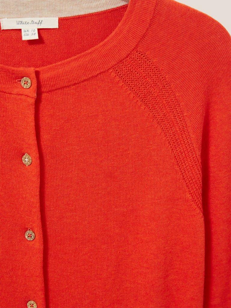 Nova Cardigan in TOASTED ORANGE PLAIN - FLAT DETAIL