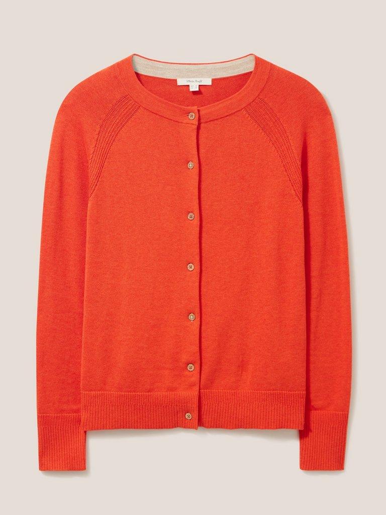 Nova Cardigan in TOASTED ORANGE PLAIN - FLAT FRONT