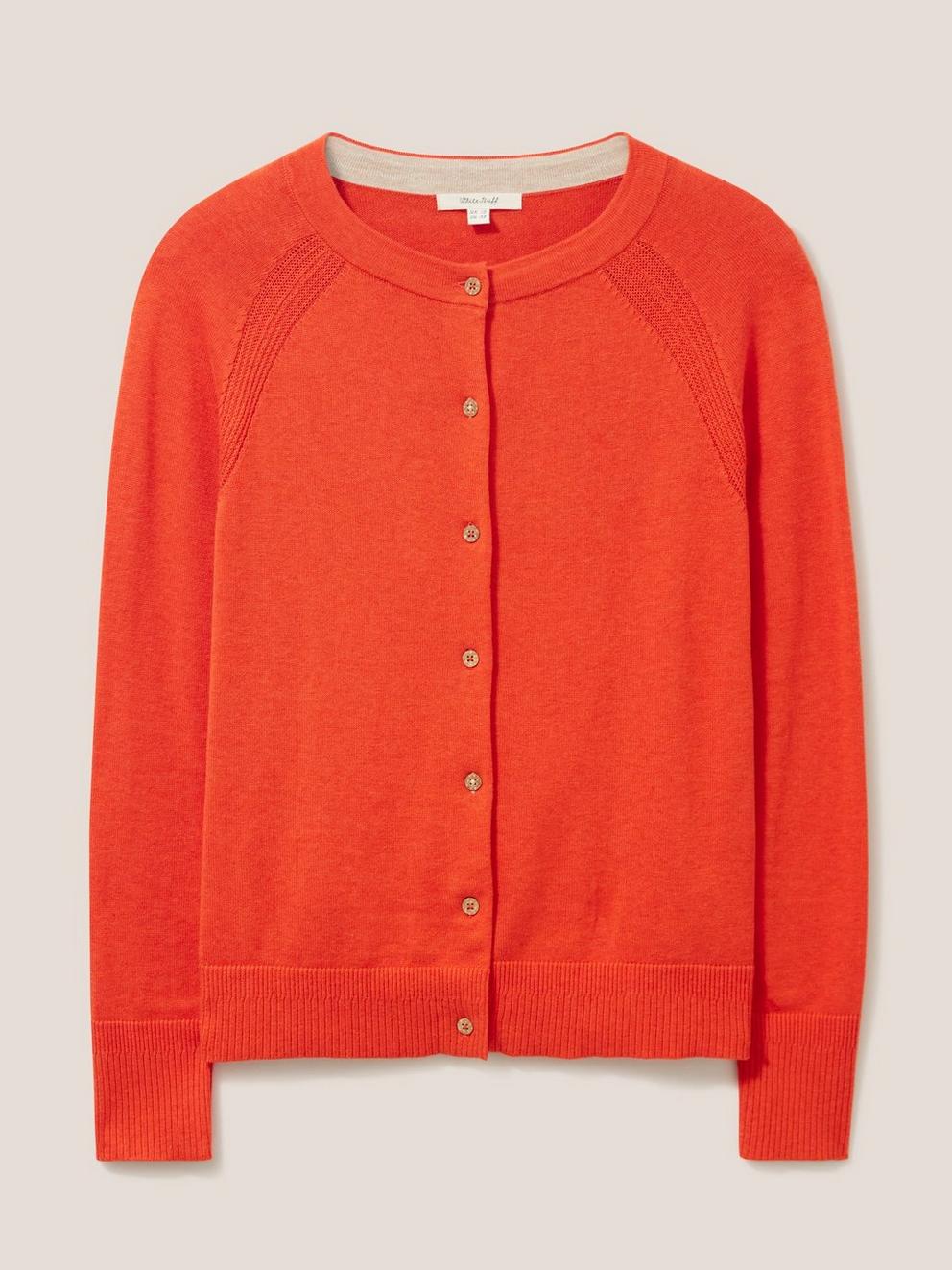 Nova Cardigan in TOASTED ORANGE PLAIN - FLAT FRONT