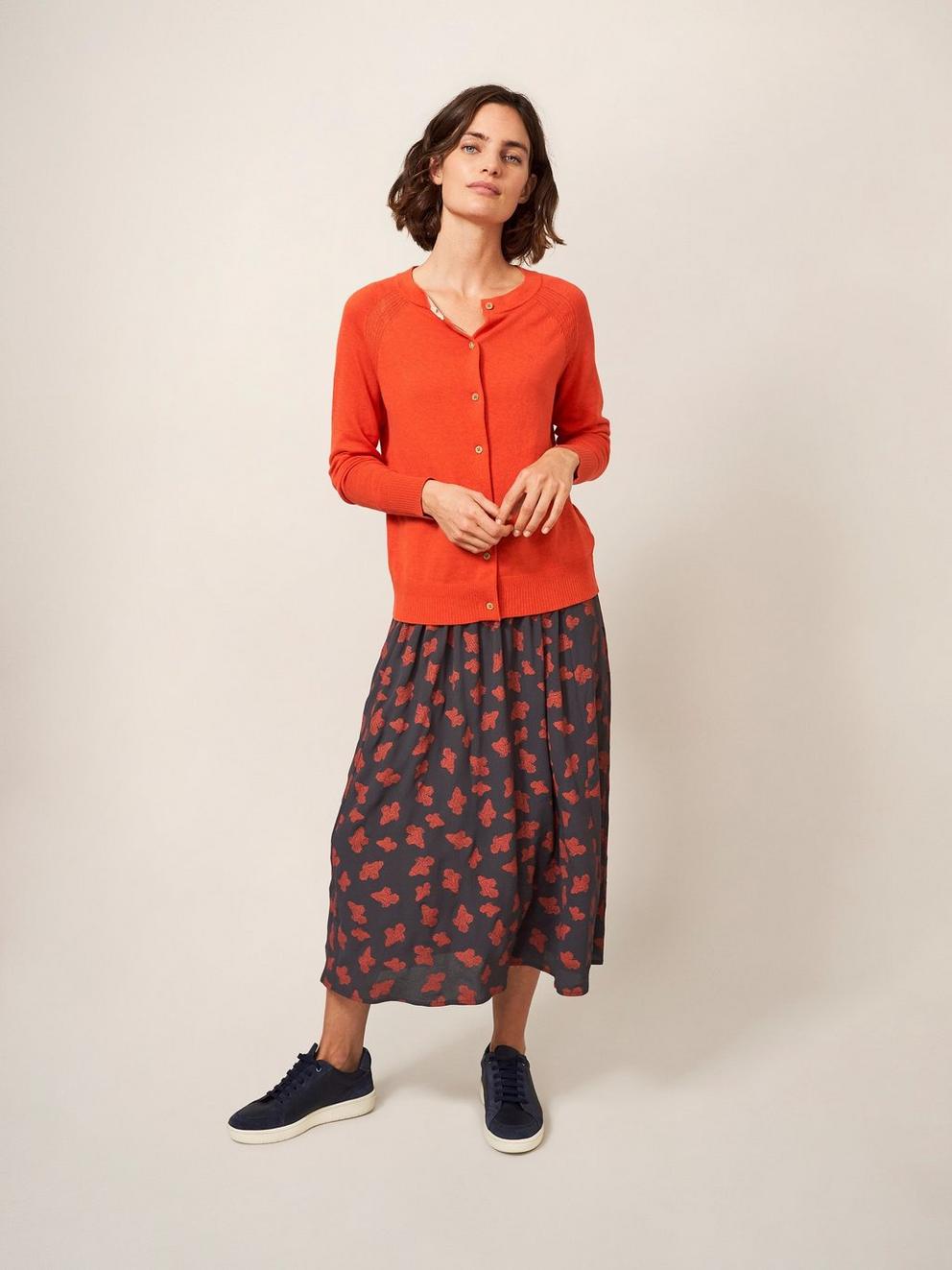 Nova Cardigan in TOASTED ORANGE PLAIN - LIFESTYLE