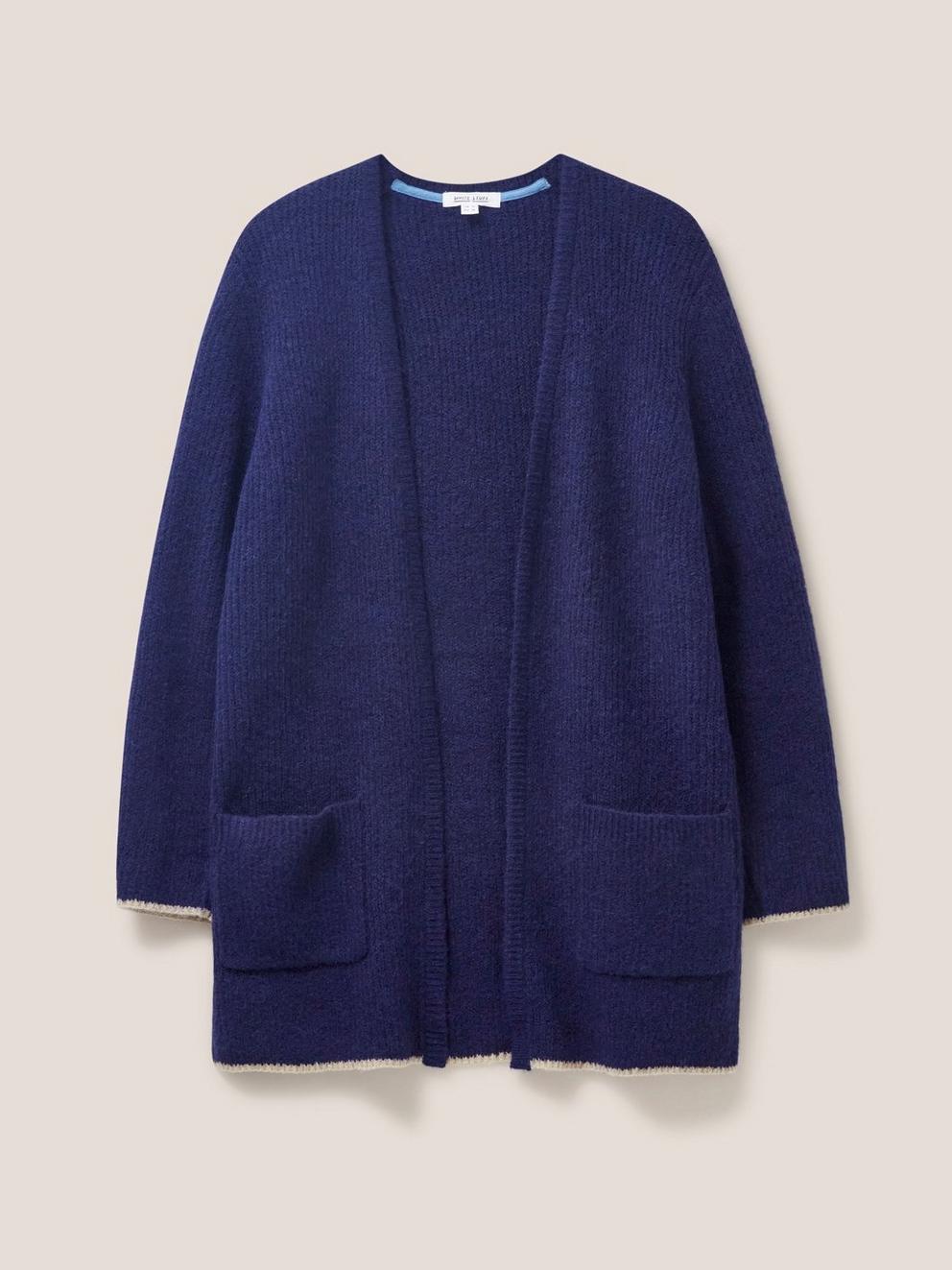 Celia Longline Cardi in NAVY - FLAT FRONT