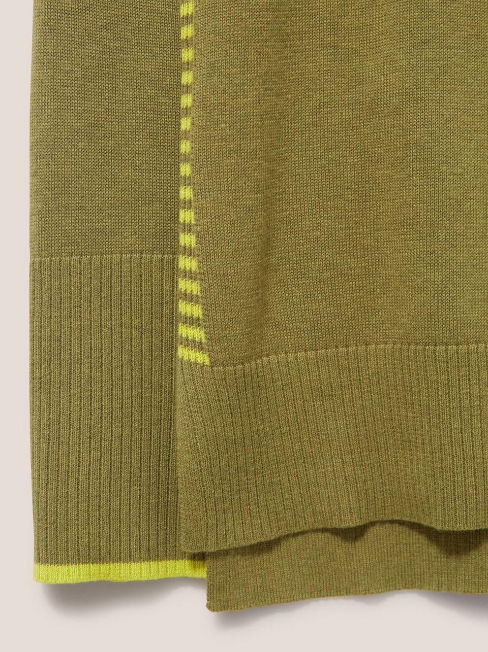 Promenade Cotton Jumper in KIWI GREEN PLAIN - FLAT DETAIL