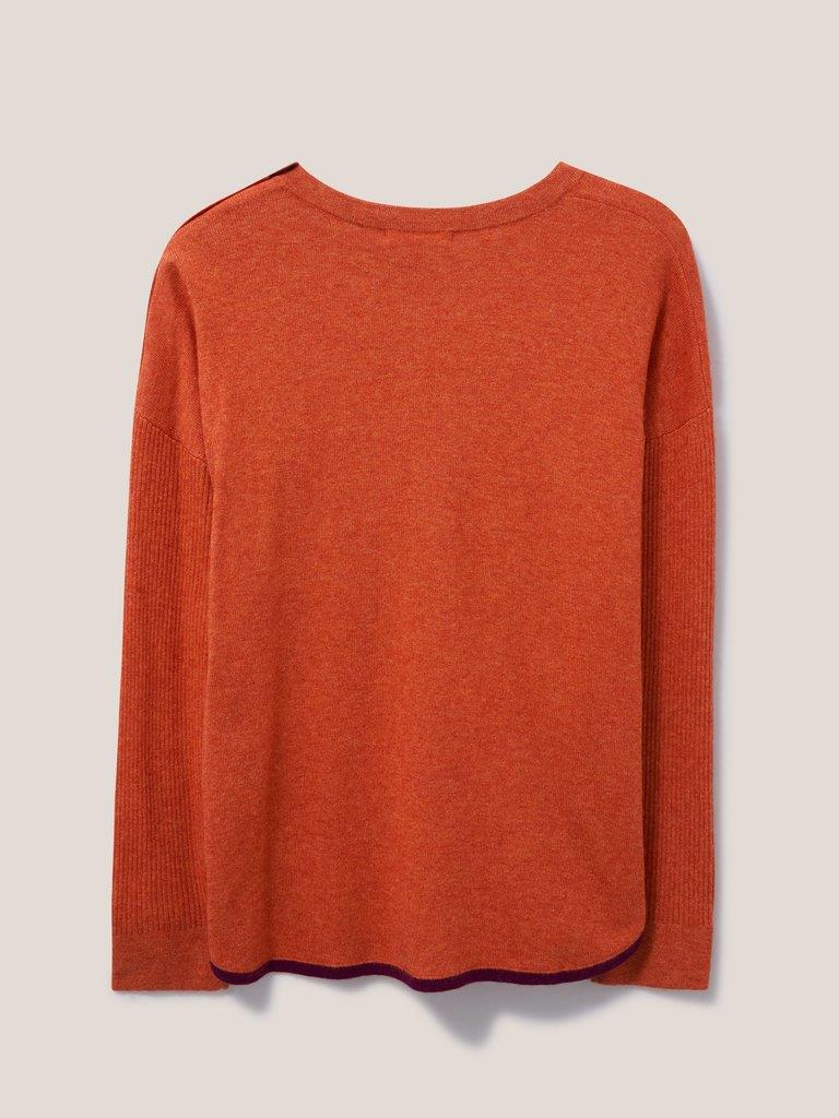 Promenade Cotton Jumper in ORANGE - FLAT BACK