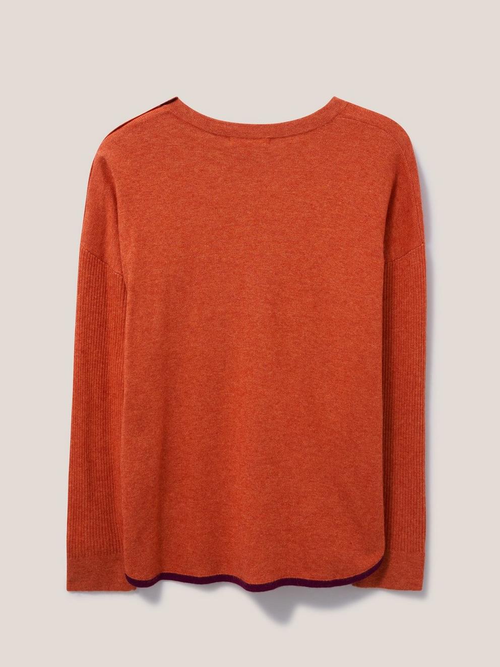 Promenade Cotton Jumper in ORANGE - FLAT BACK