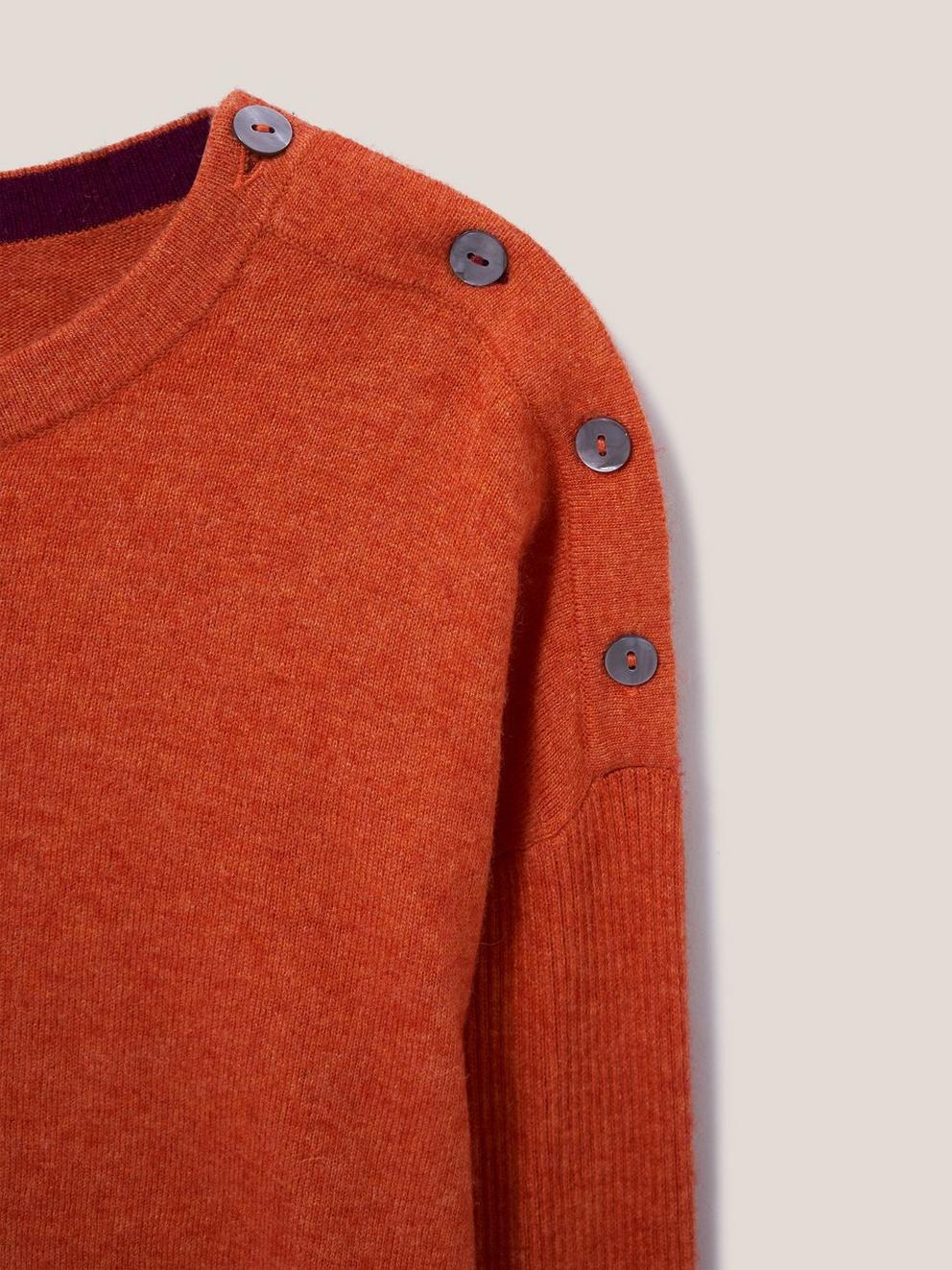 Promenade Cotton Jumper in ORANGE - FLAT DETAIL