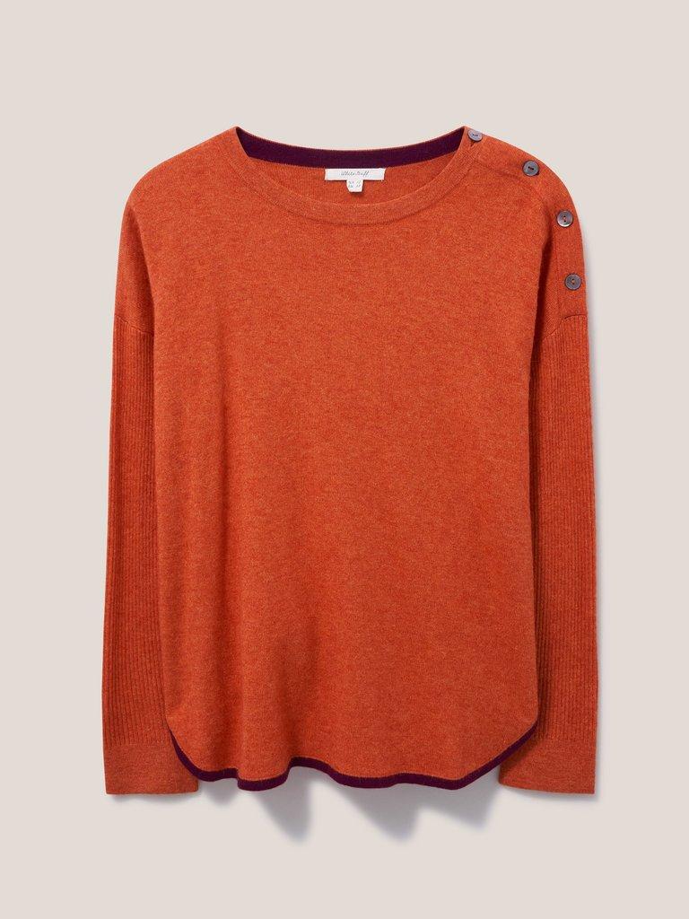 Promenade Cotton Jumper in ORANGE - FLAT FRONT