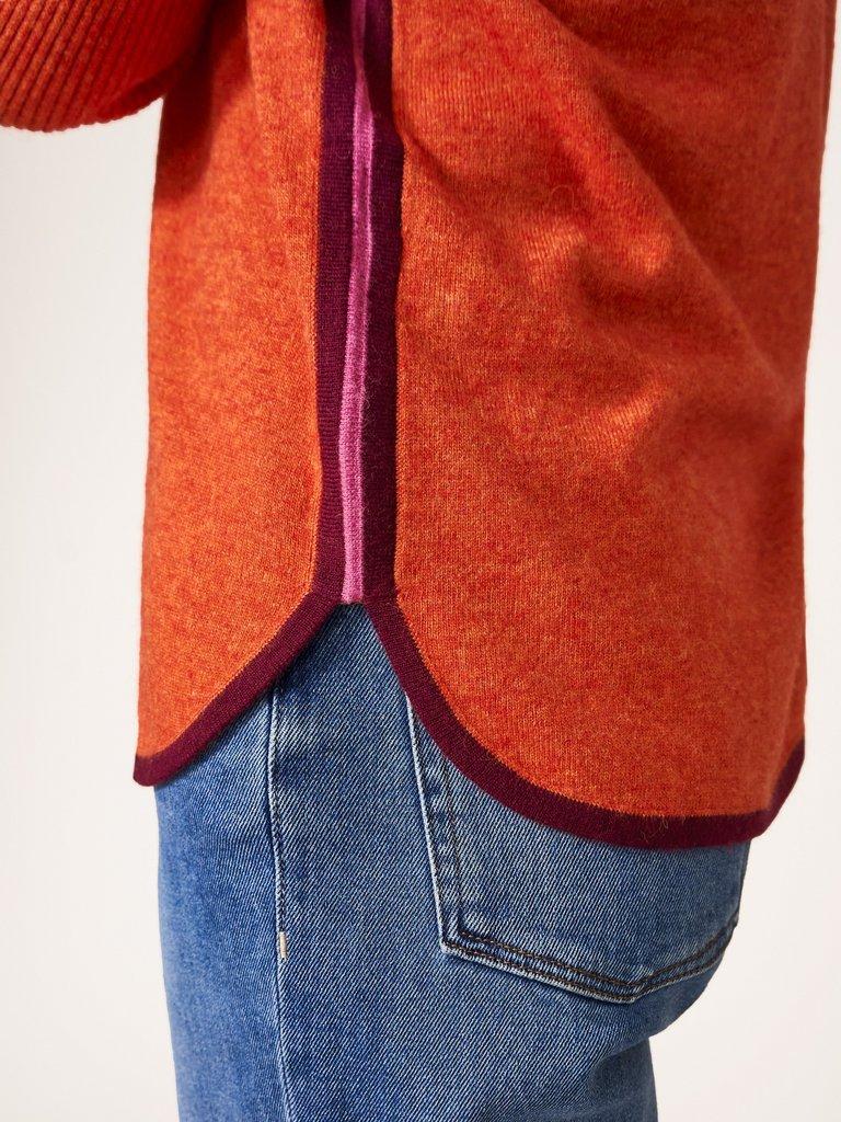 Promenade Cotton Jumper in ORANGE - MODEL DETAIL