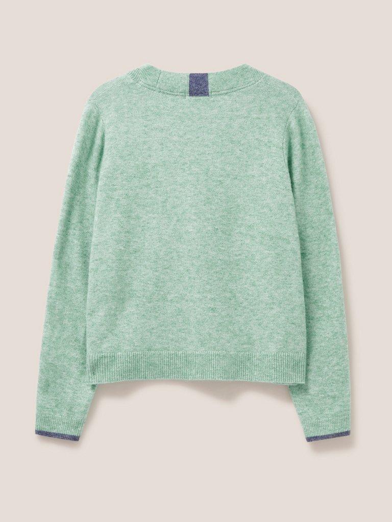 Ivy Cardigan in GREEN - FLAT BACK