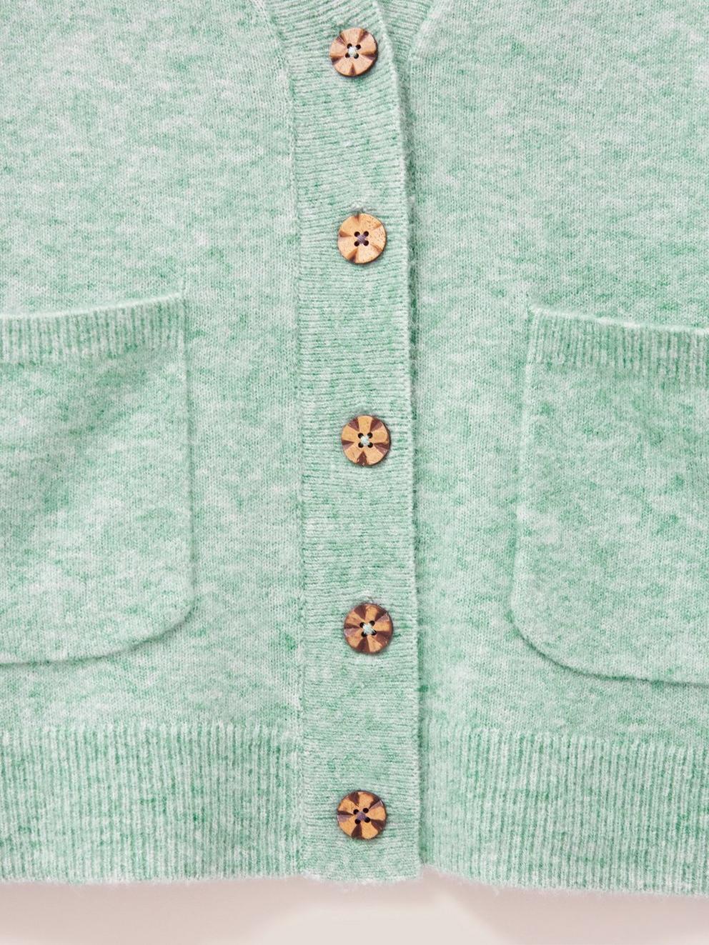 Ivy Cardigan in GREEN - FLAT DETAIL