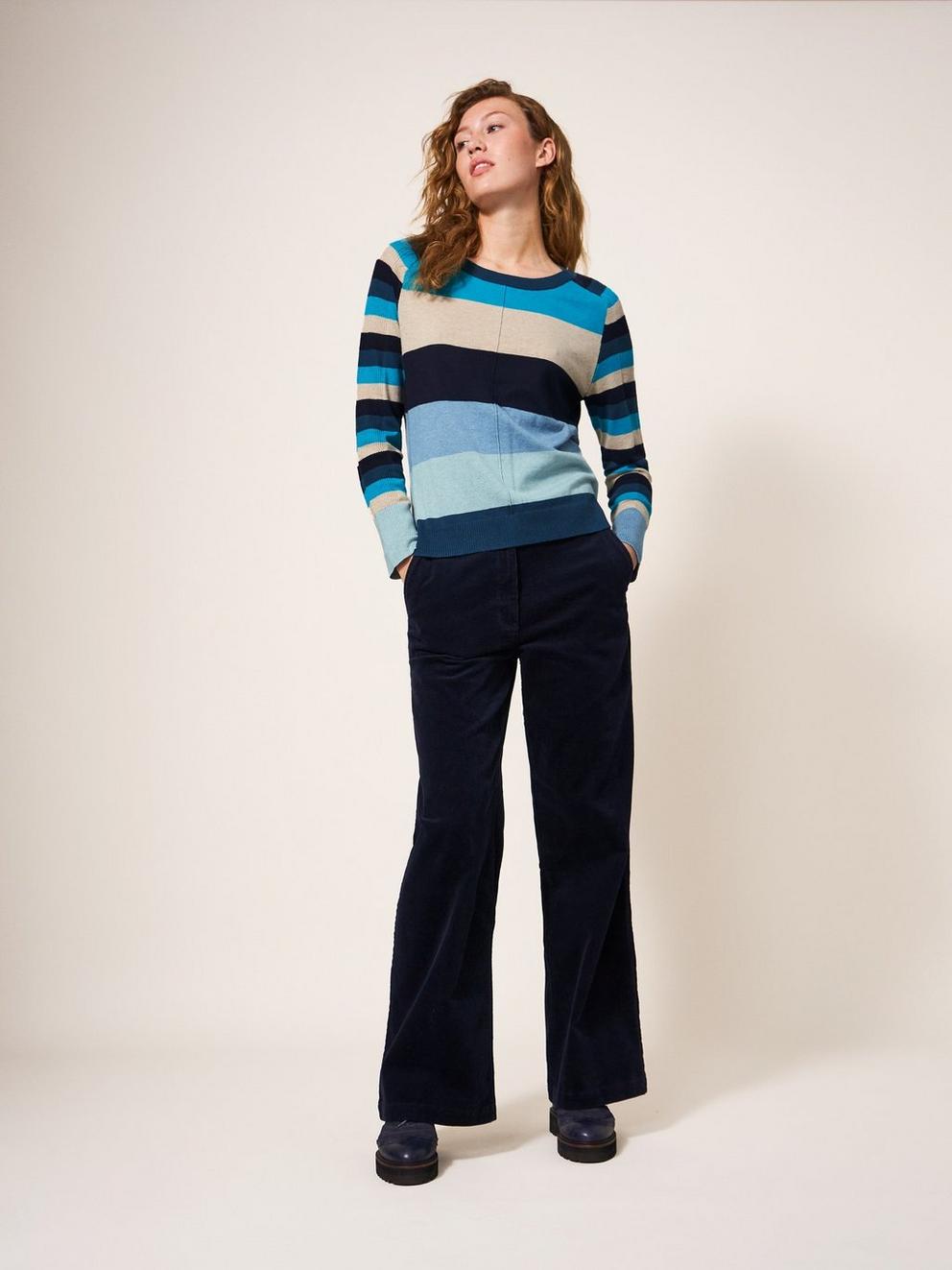 Colour Your Storm Jumper in NAVY MIX - MODEL FRONT