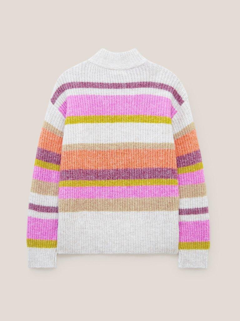 Rainbow Stripe Jumper in MULTI - FLAT BACK