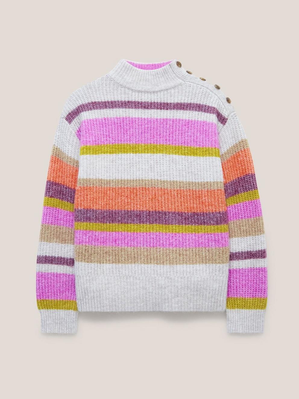 Rainbow Stripe Jumper in MULTI - FLAT FRONT