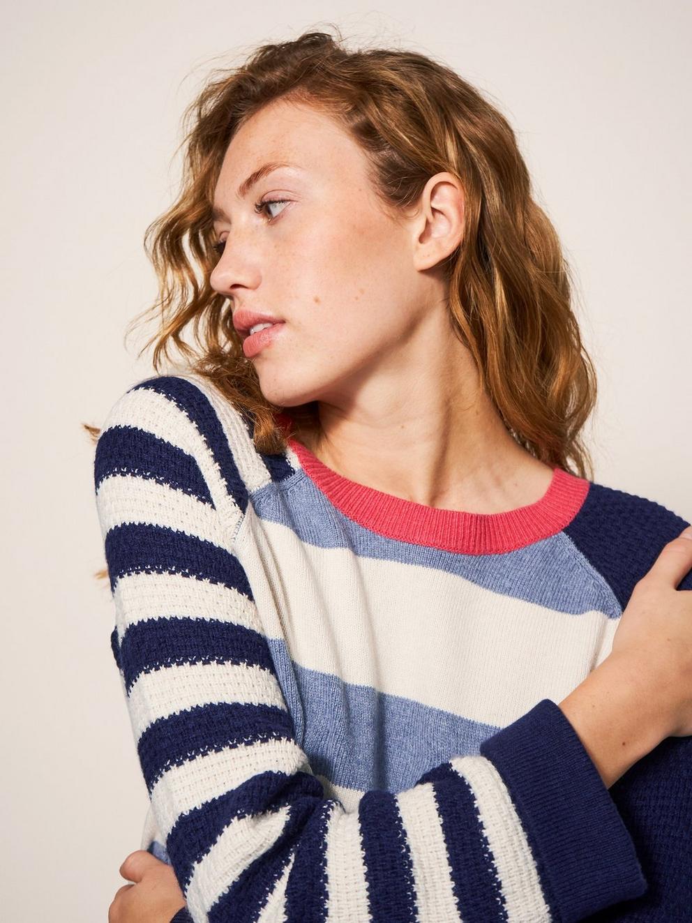 Tide Stripe Jumper in MULTI - MODEL DETAIL