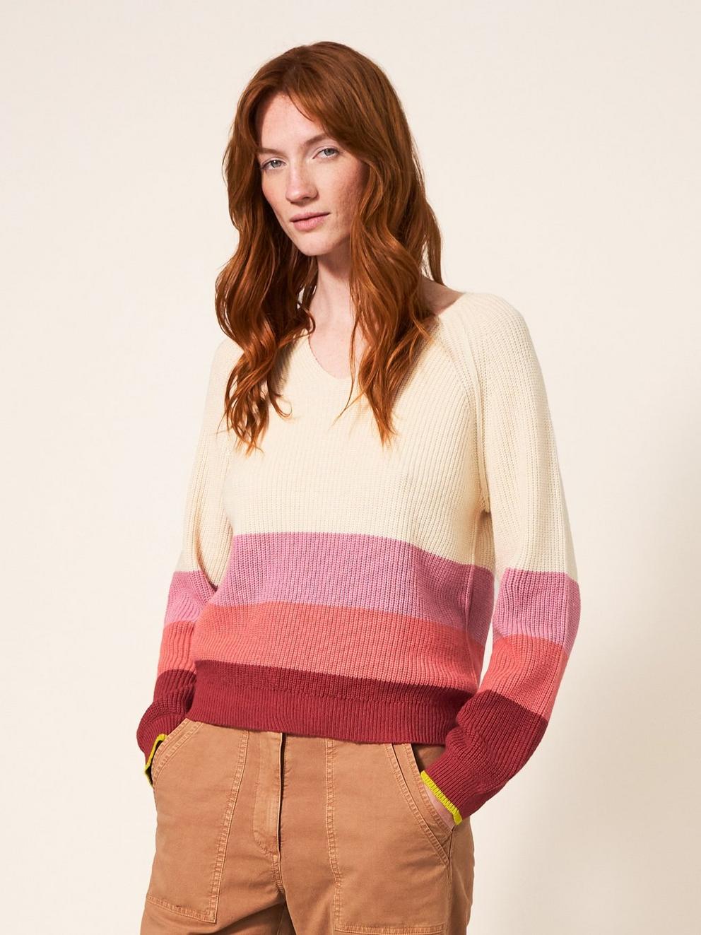 Cashmere Willow Colourblock Ju in PINK MIX - MODEL FRONT