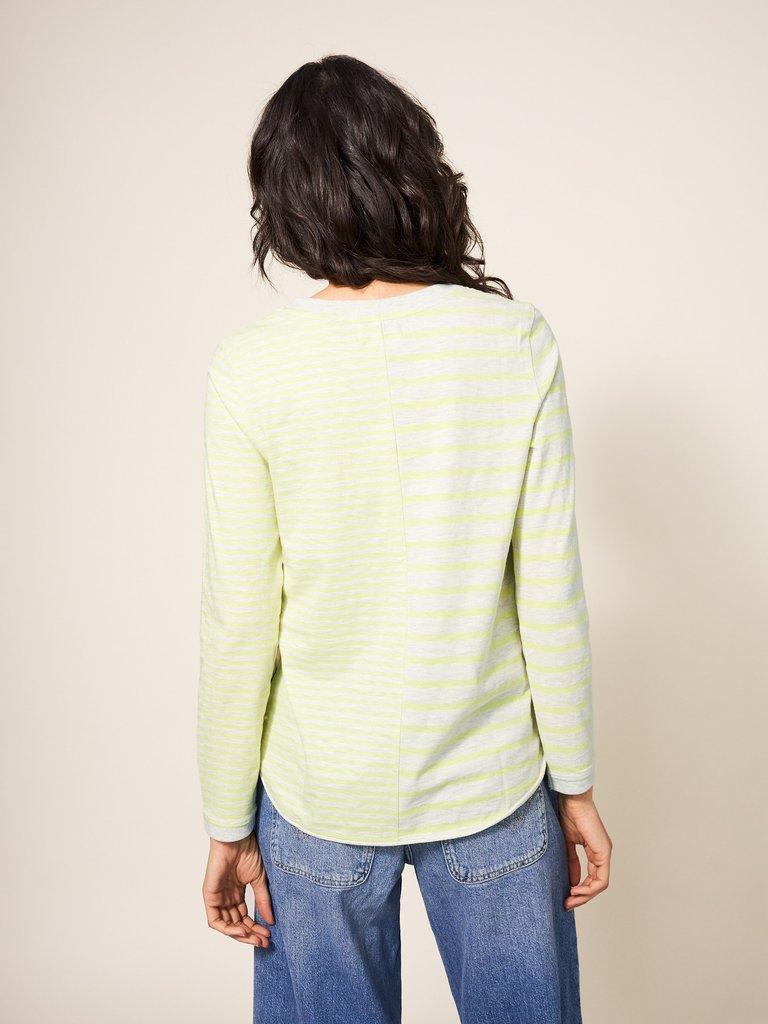 Copenhagen Jersey Top in KIWI GREEN PLAIN - MODEL BACK