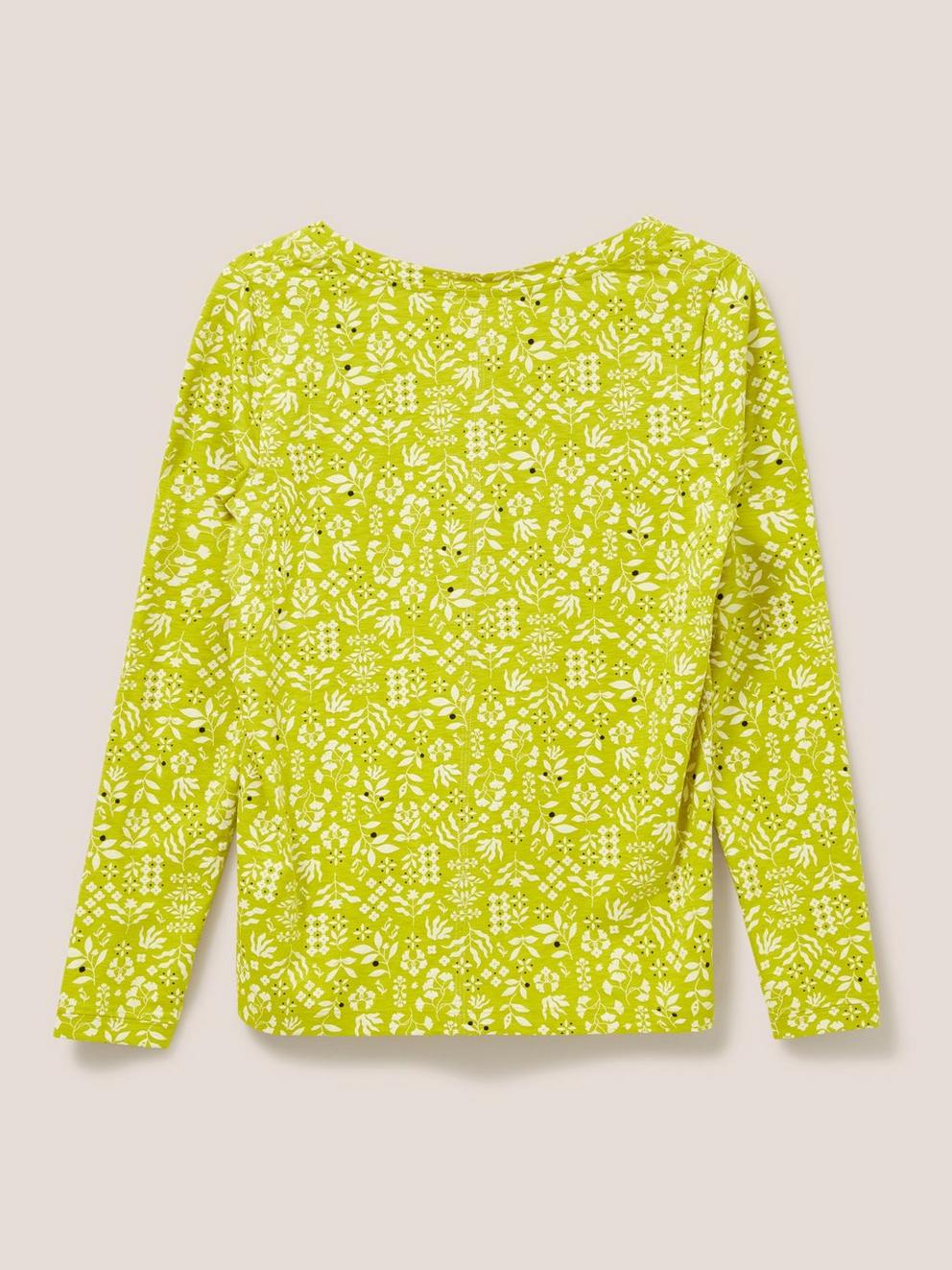 Spectrum Jersey Shirt in KIWI GREEN PRINT - FLAT BACK