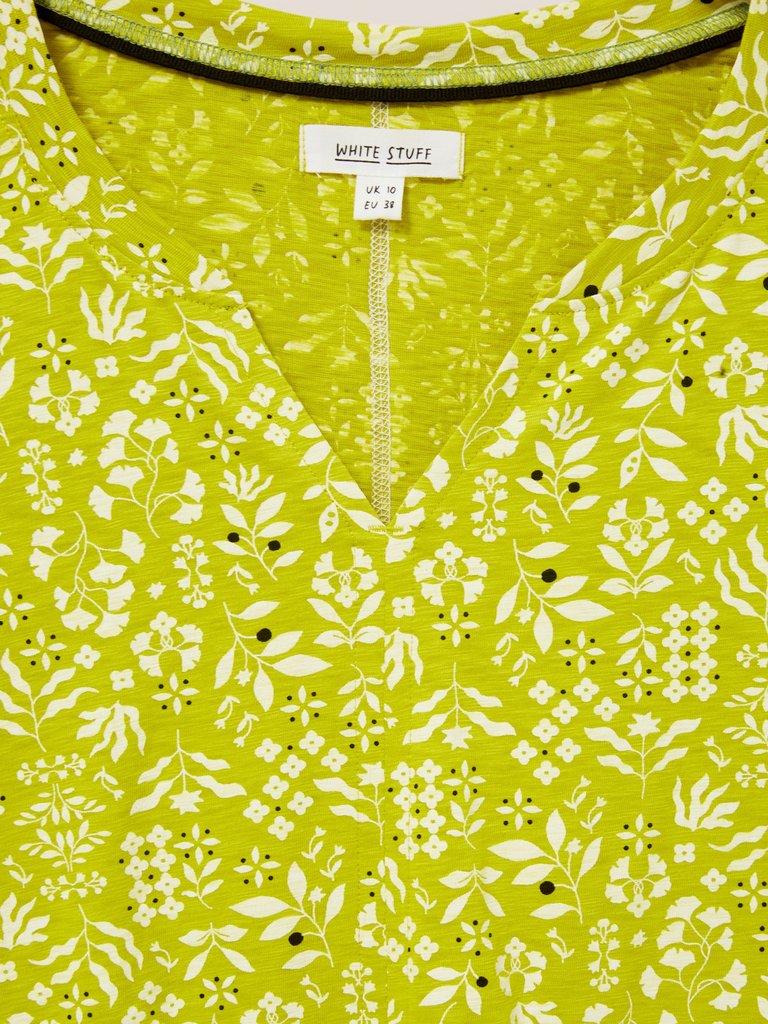 Spectrum Jersey Shirt in KIWI GREEN PRINT - FLAT DETAIL