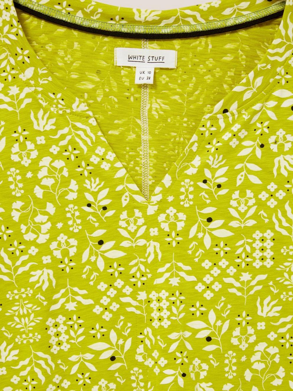 Spectrum Jersey Shirt in KIWI GREEN PRINT - FLAT DETAIL