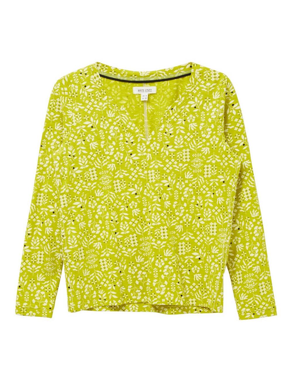 Spectrum Jersey Shirt in KIWI GREEN PRINT - FLAT FRONT