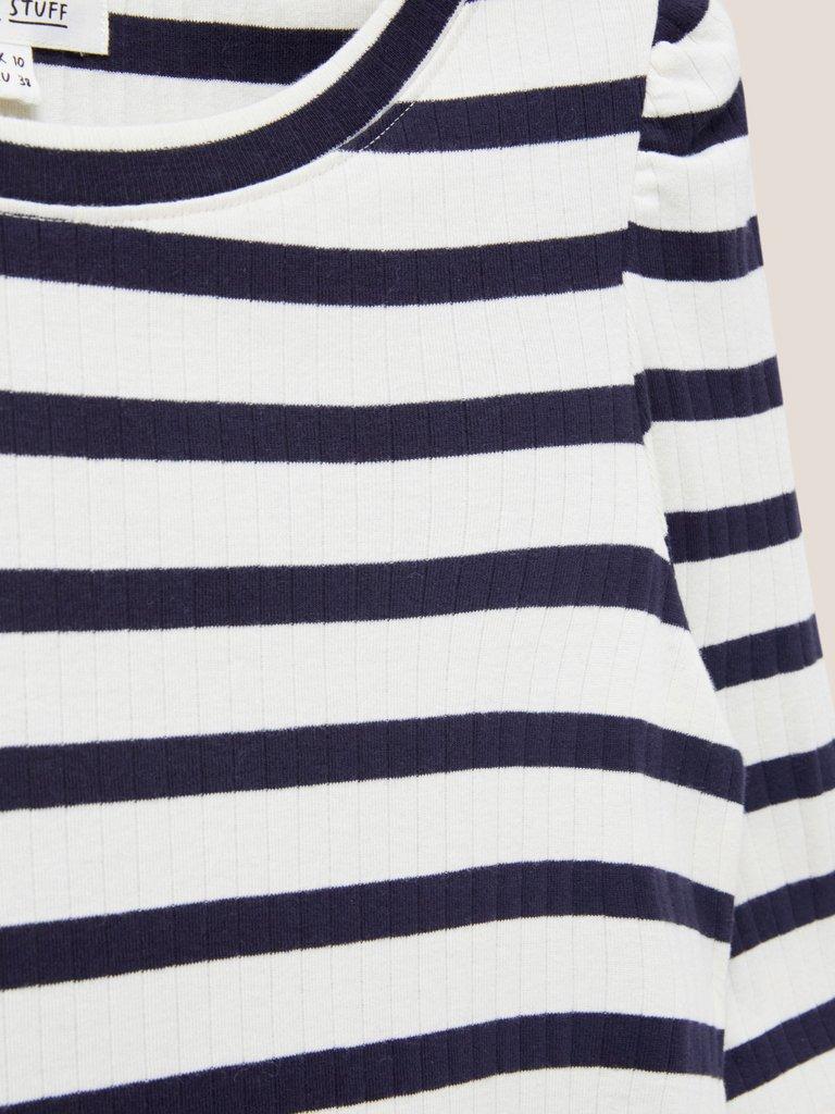 Essence Organic Cotton Tee in NAVY STRIPE - FLAT DETAIL