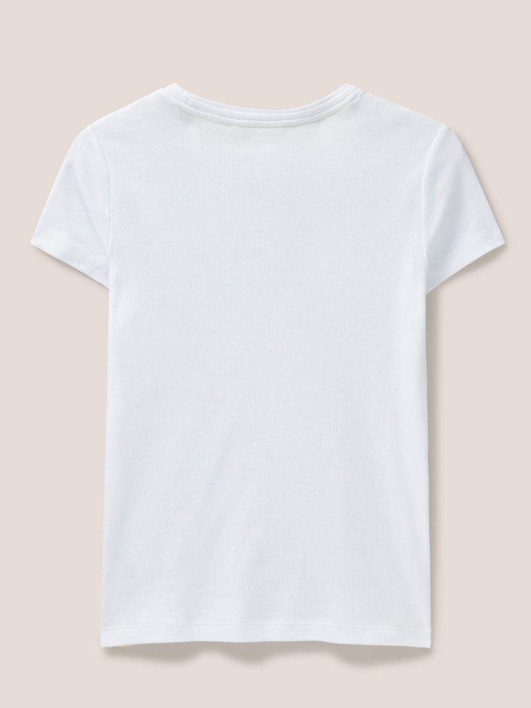 Essence Organic Cotton Tee in WHITE PLAIN - FLAT BACK