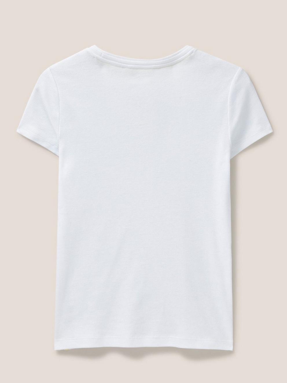 Essence Organic Cotton Tee in WHITE PLAIN - FLAT BACK