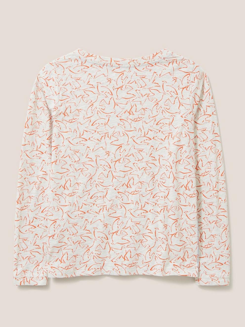 Eccles Jersey Shirt in TOASTED ORANGE PRINT - FLAT BACK