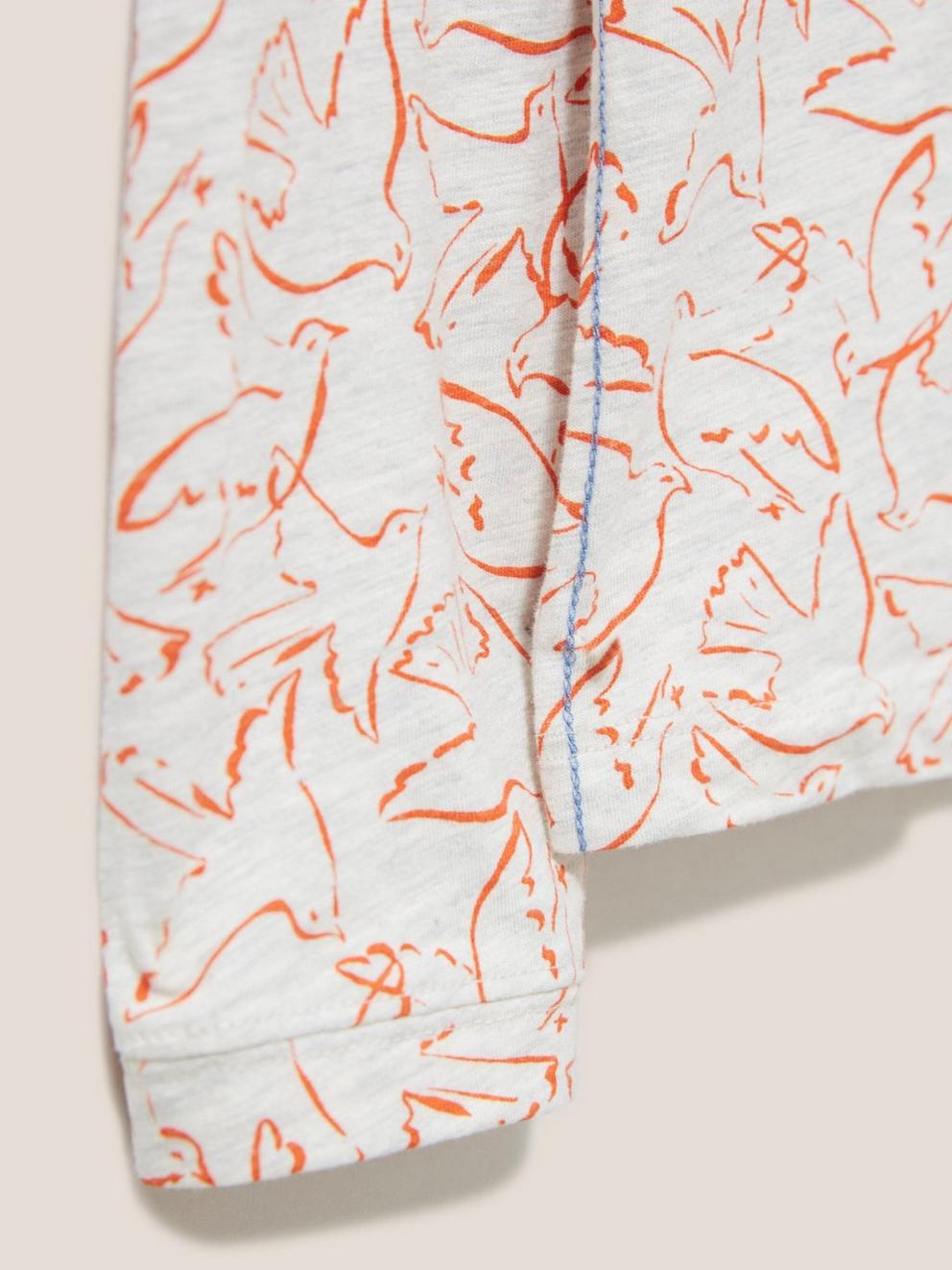 Eccles Jersey Shirt in TOASTED ORANGE PRINT - FLAT DETAIL