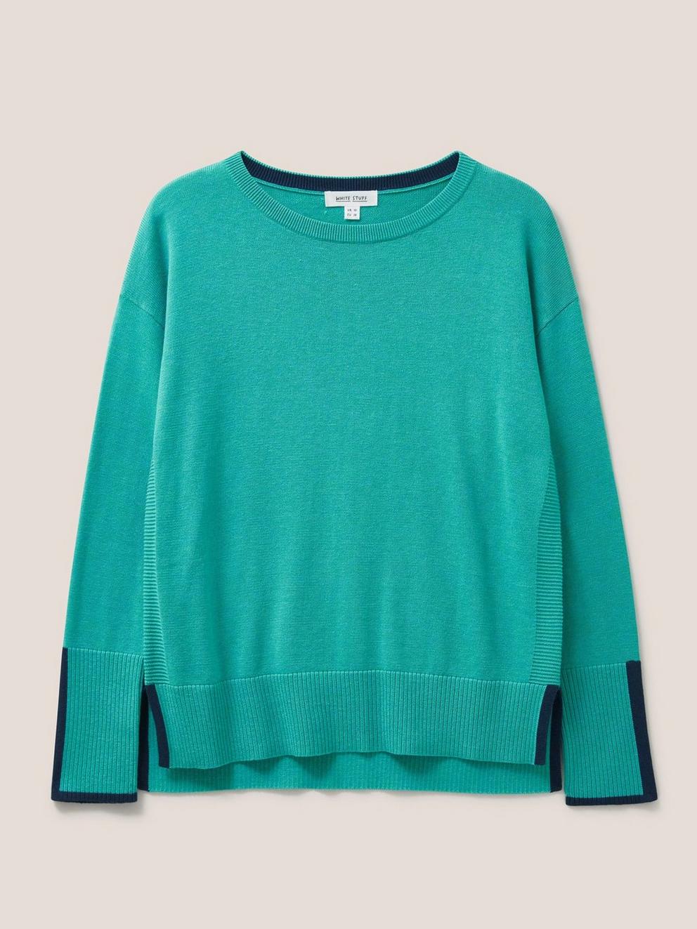 Be My Favourite Sweat in SEAFOAM GREEN PRINT - FLAT FRONT