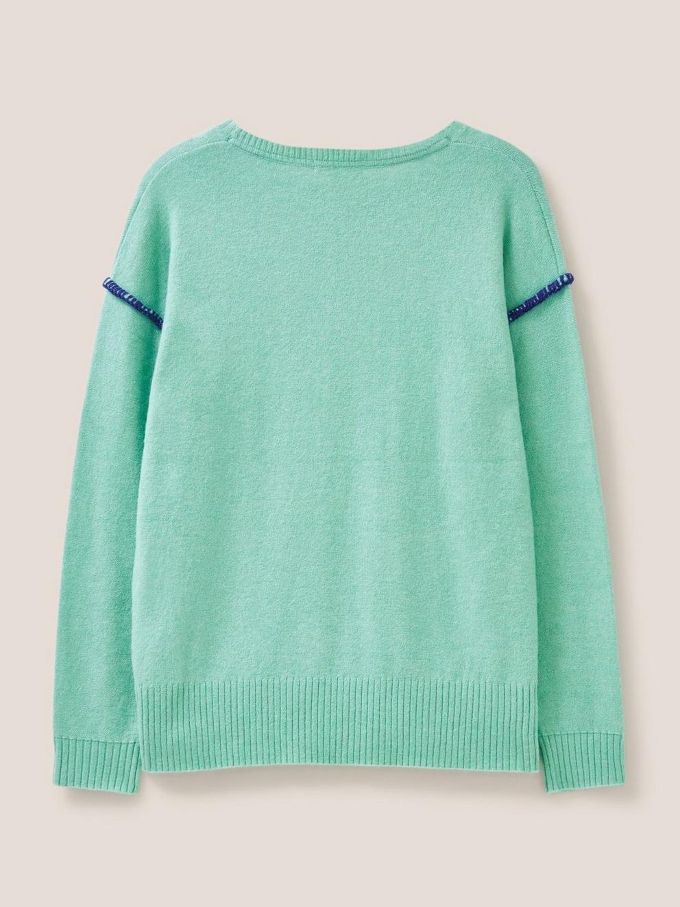 Pomme Jumper in SEAFOAM GREEN PLAIN - FLAT BACK