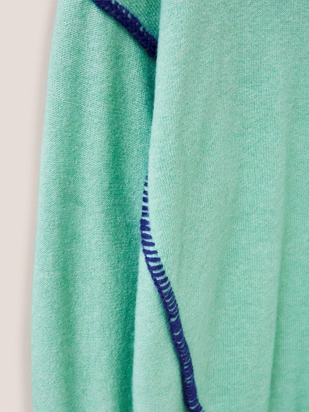 Pomme Jumper in SEAFOAM GREEN PLAIN - FLAT DETAIL