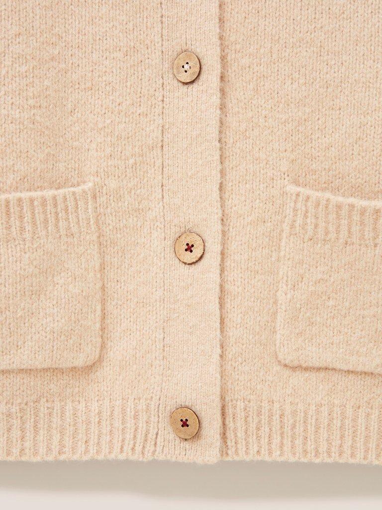 Hill Top Cardi in OATMEAL MARL - FLAT DETAIL