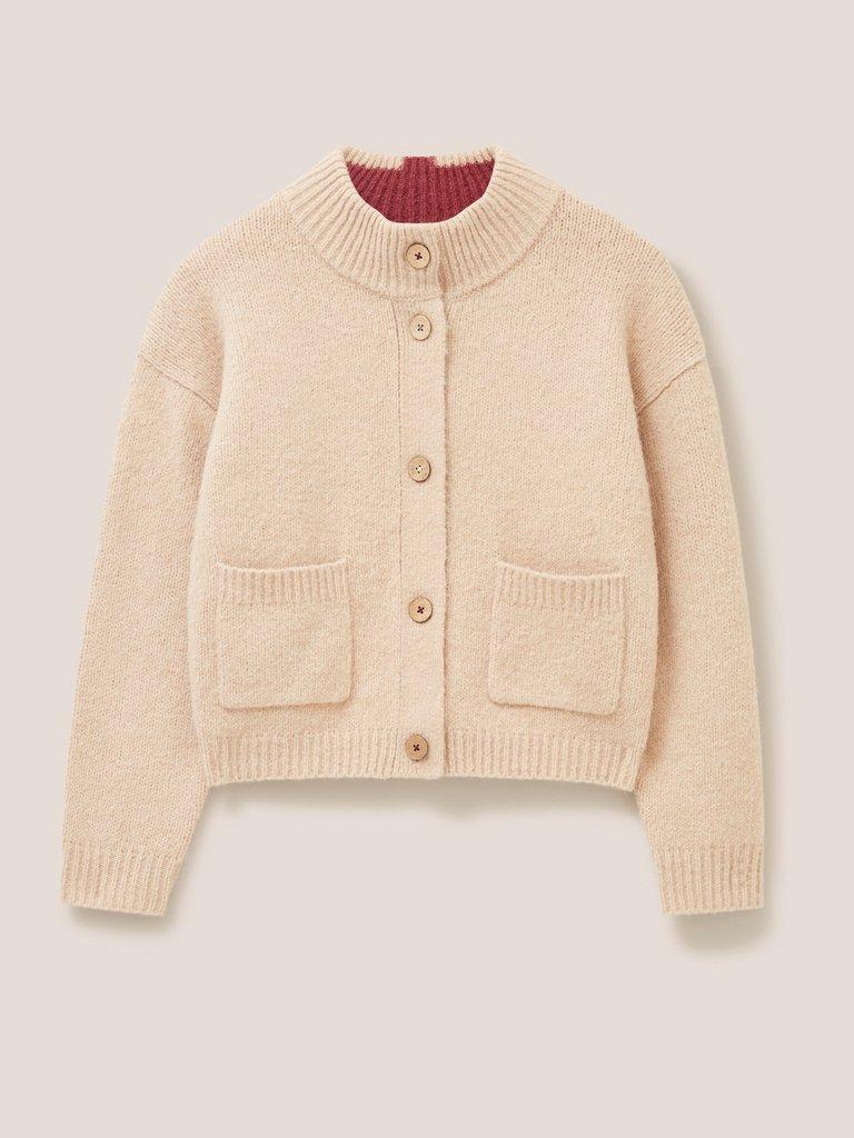 Hill Top Cardi in OATMEAL MARL - FLAT FRONT