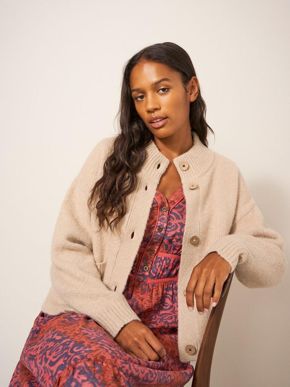 Hill Top Cardi in OATMEAL MARL - LIFESTYLE