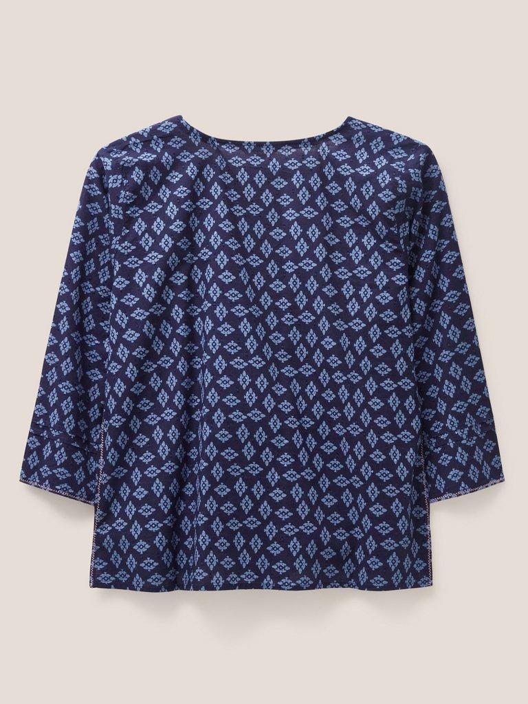 Little Secret Top in VELVET BLUE PRINT - FLAT BACK