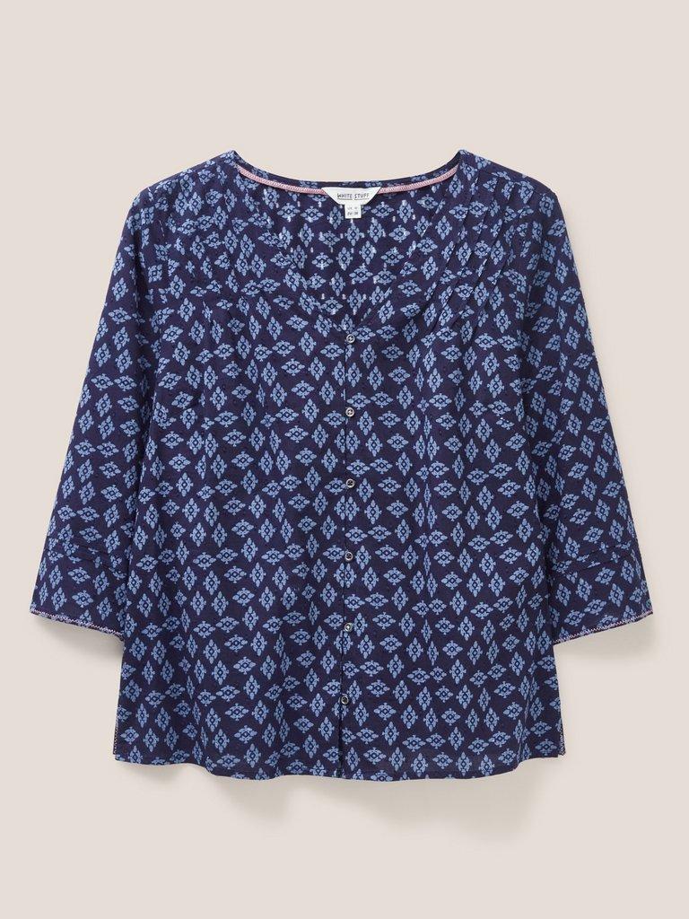 Little Secret Top in VELVET BLUE PRINT - FLAT FRONT