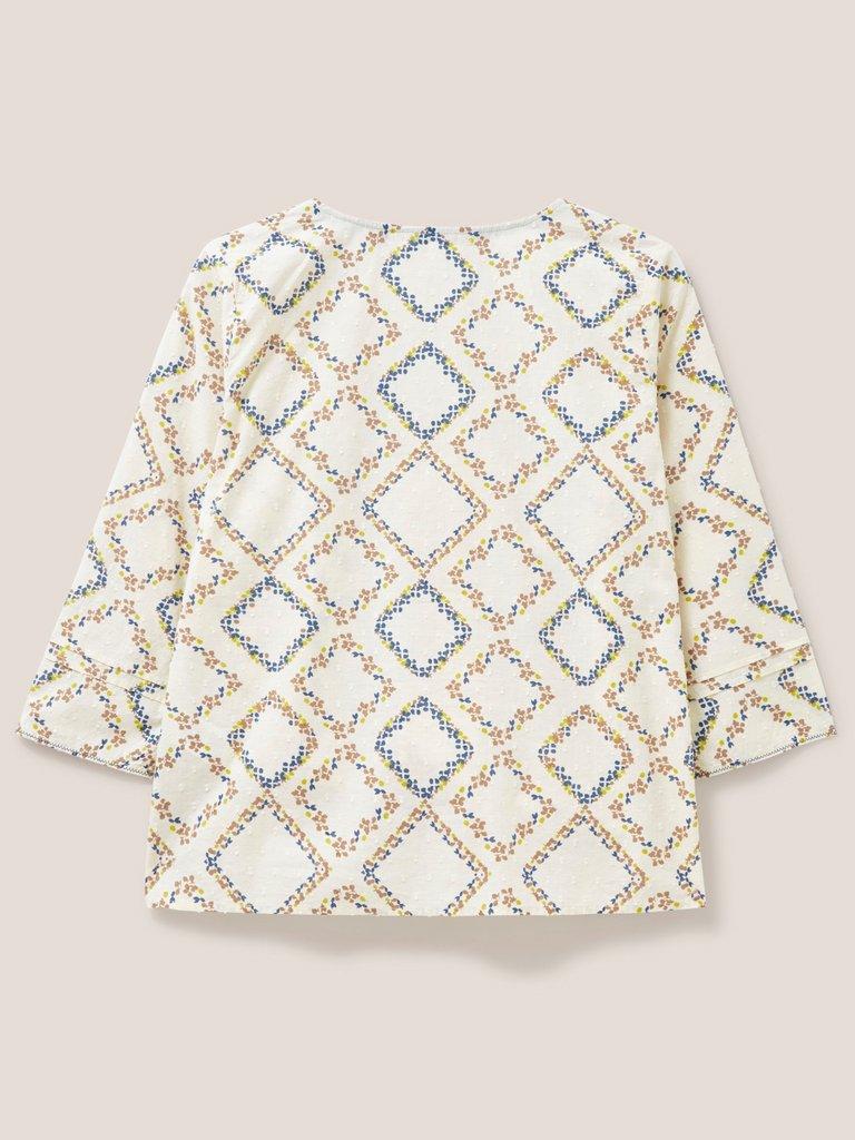 Cosma Shirt in IVORY PRINT - FLAT BACK