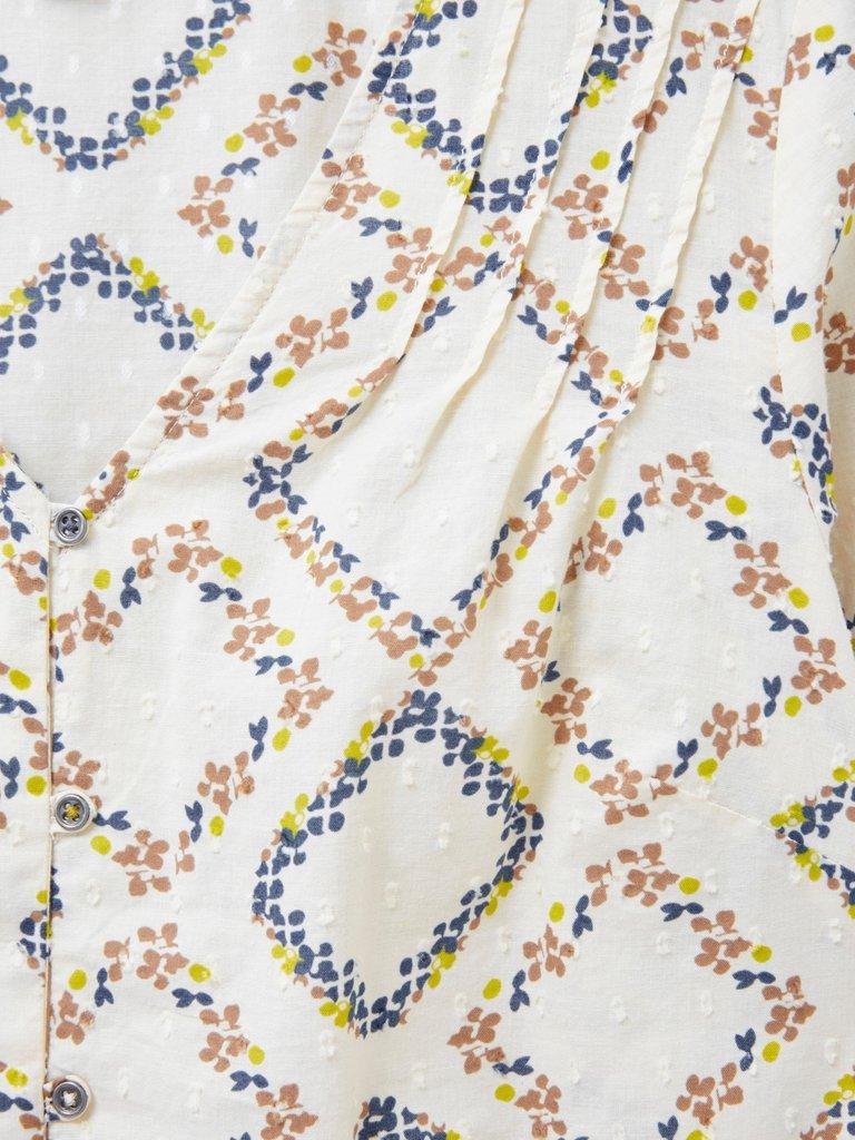 Cosma Shirt in IVORY PRINT - FLAT DETAIL