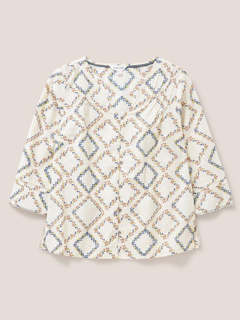 Cosma Shirt in IVORY PRINT - FLAT FRONT