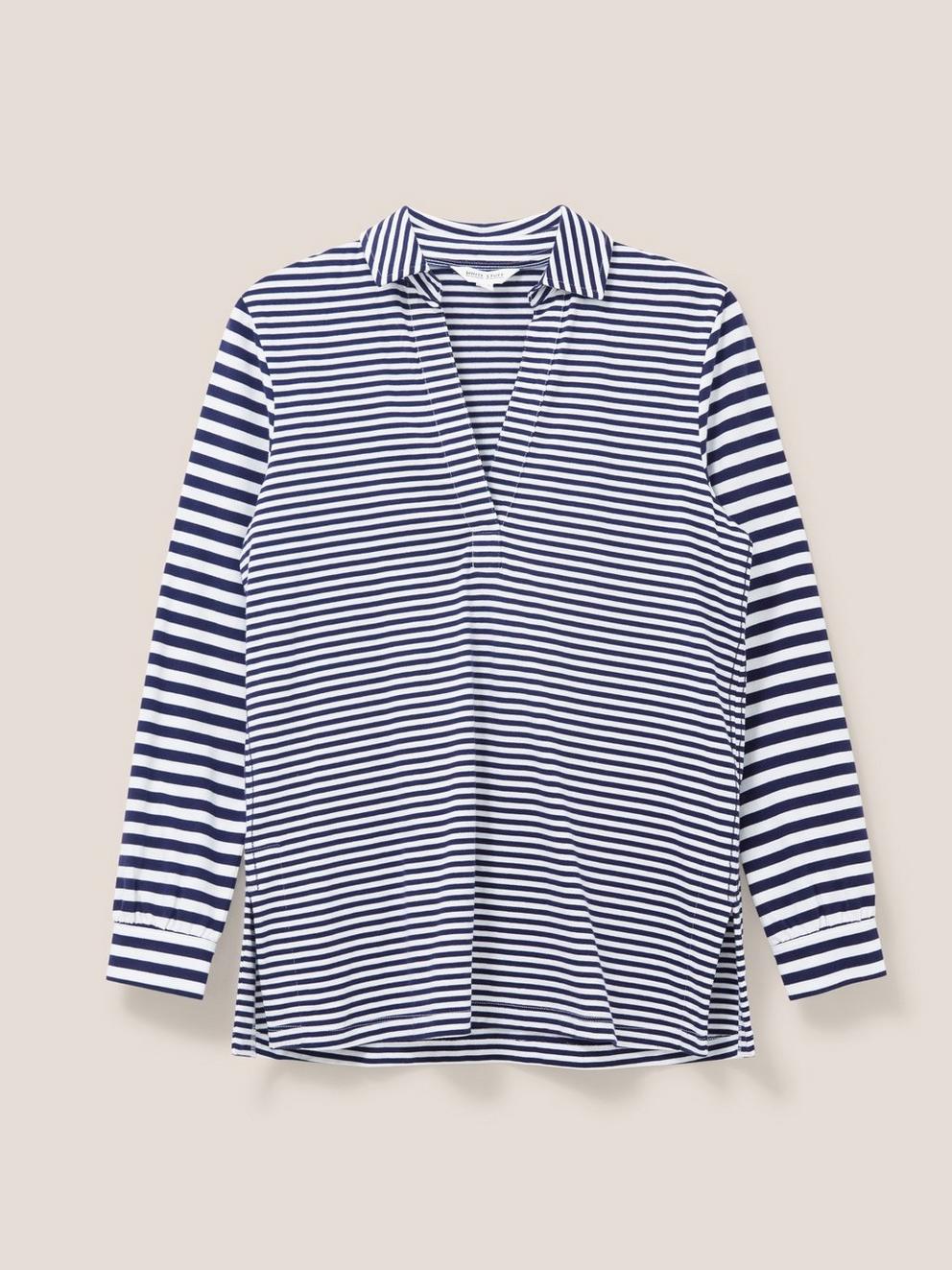 Sweet Melody Shirt in BLUE STRIPE - FLAT FRONT