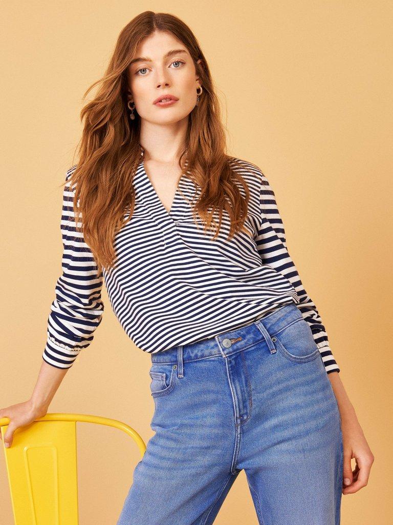 Sweet Melody Shirt in BLUE STRIPE - MIXED